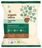 Organic Tattva, Organic Raw Unroasted Flax Seeds 400 Gram | Rich in Omega-3 Fatty Acids, Proteins, Fibers and Minerals | Pack of 4 - Fast UK Delivery