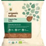 Organic Tattva, Organic Raw Unroasted Flax Seeds 400 Gram | Rich in Omega-3 Fatty Acids, Proteins, Fibers and Minerals | Pack of 4 - Fast UK Delivery