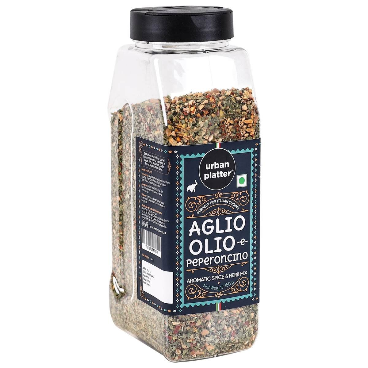 uk81p1iwREZdL-1.jpg Urban Platter Aglio Olio E Peperoncino Italian Pasta Spice Mix, 150g - Fast UK Delivery - Image 1