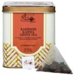 The Indian Chai - Kashmiri Kahwa Green Tea 30 Pyramid Bags, Whole Leaves Green Tea with Almonds, Cardamom, Clove, Cinnamon, Ginger, Rose Petal and Saffron - Fast UK Delivery