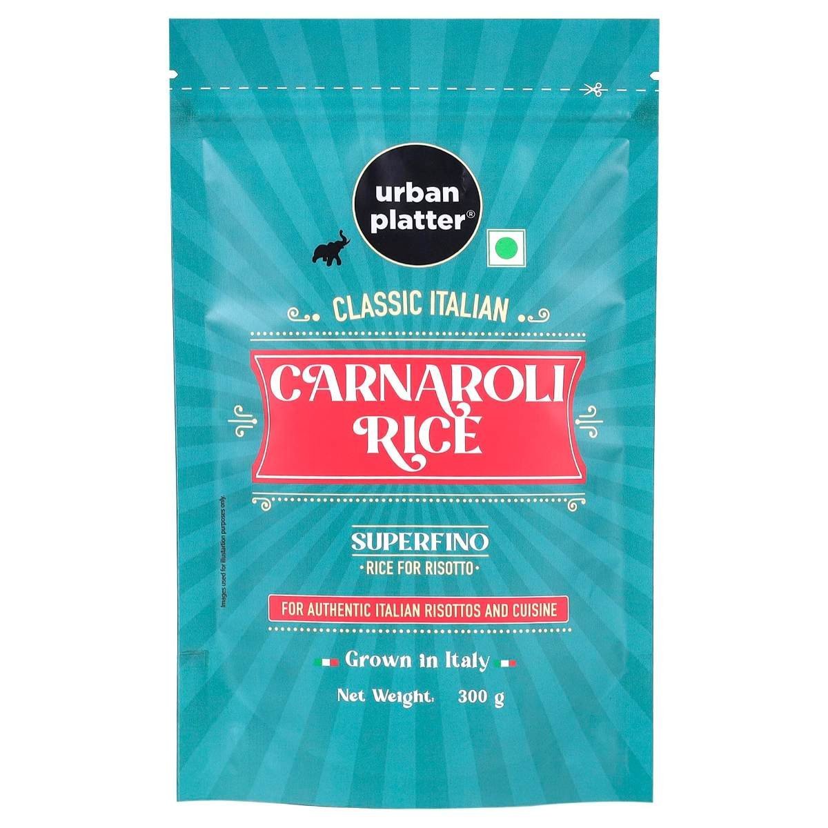 uk81pCnrkDq9L-1.jpg Urban Platter Classic Italian Carnaroli Rice, 300 grams (Medium Grain Rice | Firm and Starchy | Risotto Rice) - Fast UK Delivery - Image 1