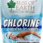 Bliss of Earth Japanese Chlorine Tablets 3" Size for Clean & Clear Swimming Pool, Kills Bacteria & Stops Algae, Pool Disinfectant 5 Chlorine Tablets 5x200gm - Fast UK Delivery