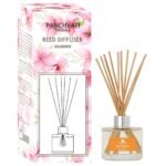 Panchvati Herbals Rose Reed Diffuser Essence Natural Fragrance & Smokeless Room Freshener Diffuser Set (100 ml) with 8 Fiber Stick - Fast UK Delivery