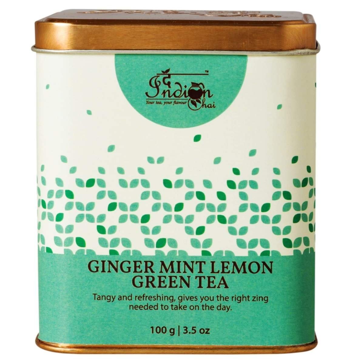 uk81s8xtKXsPL-1.jpg The Indian Chai - Ginger Mint Lemon Green Tea 100 grams with Lemongrass, Spearmint and Ginger for Immunity, Soothes Sore Throat, Helps with Digestion. - Fast UK Delivery - Image 1