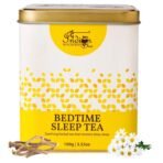 The Indian Chai Bedtime Sleep Tea 100g with Passion Flower, Valerian Root, Chamomile Flower, Gotu Kola etc for Restful and Peaceful Sleep, Herbal Tea - Fast UK Delivery