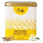 The Indian Chai Bedtime Sleep Tea 100g with Passion Flower, Valerian Root, Chamomile Flower, Gotu Kola etc for Restful and Peaceful Sleep, Herbal Tea - Fast UK Delivery