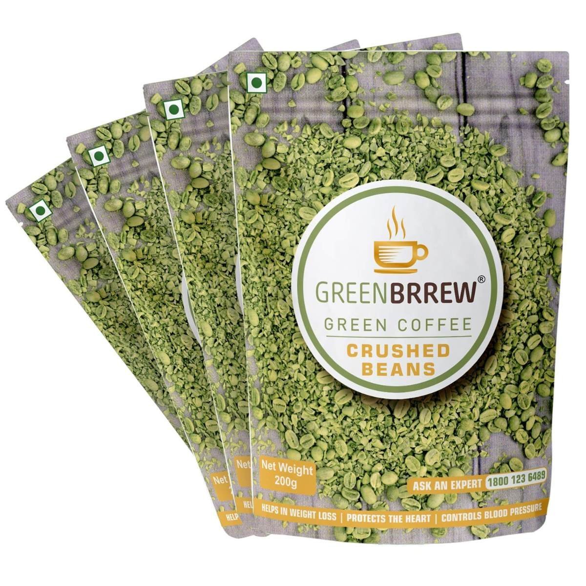 uk81skJl8MaTL-1.jpg Greenbrrew Organic Unroasted Green Coffee Crushed Beans for Weight Loss (Pack Of 4, 4 X 200G) - Fast Shipping to USA & Canada - Image 1