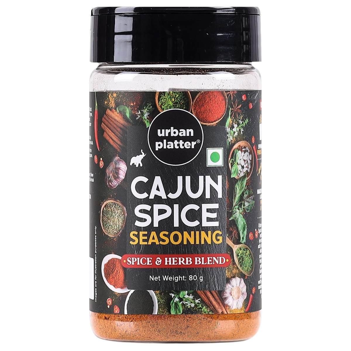 uk81slFnB-fmL-1.jpg Urban Platter Cajun Spice Seasoning Shaker Jar, 80g (Sprinkle on Fries, Popcorn, Appetizers and More | Suitable for marinades and Making dips) - Fast UK Delivery - Image 1