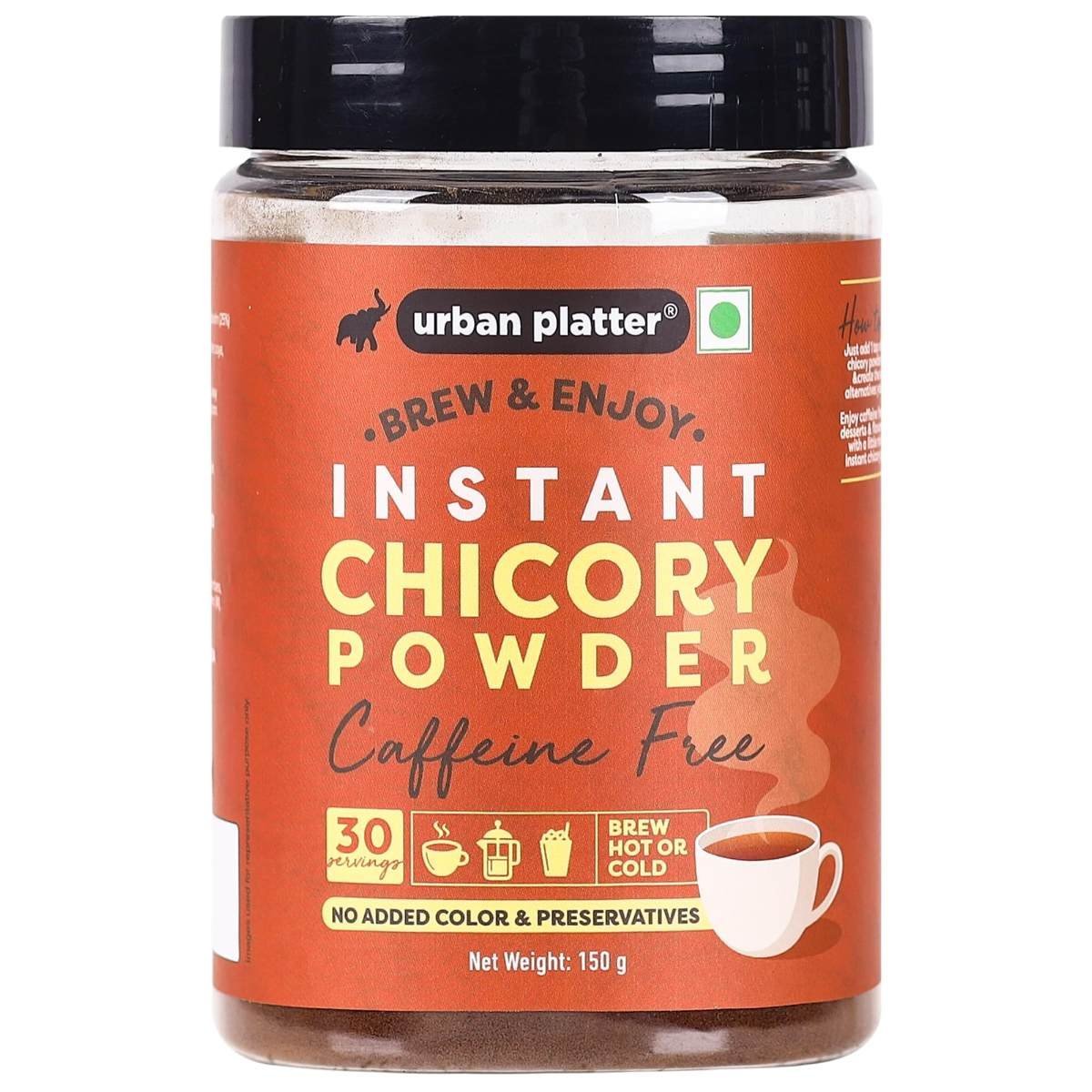 uk81so2GZn1YL-1.jpg Urban Platter Instant Chicory Root Powder, 150g (Caffeine Free | Instantly Soluble | Add to Coffee | Quick Dissolve| Chicory Root Powder for reducing Caffeine Intake) - Fast UK Delivery - Image 1
