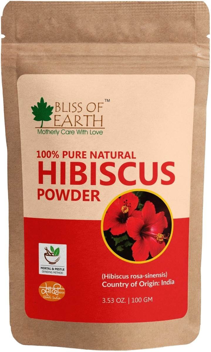uk81toudv4tkL-1.jpg Bliss of Earth 100% Pure & Natural Hibiscus Powder | 100GM | Makes Hair Stronger & Thicker | Controls Ageing | Cures Acne & Pimples | - Fast UK Delivery - Image 1