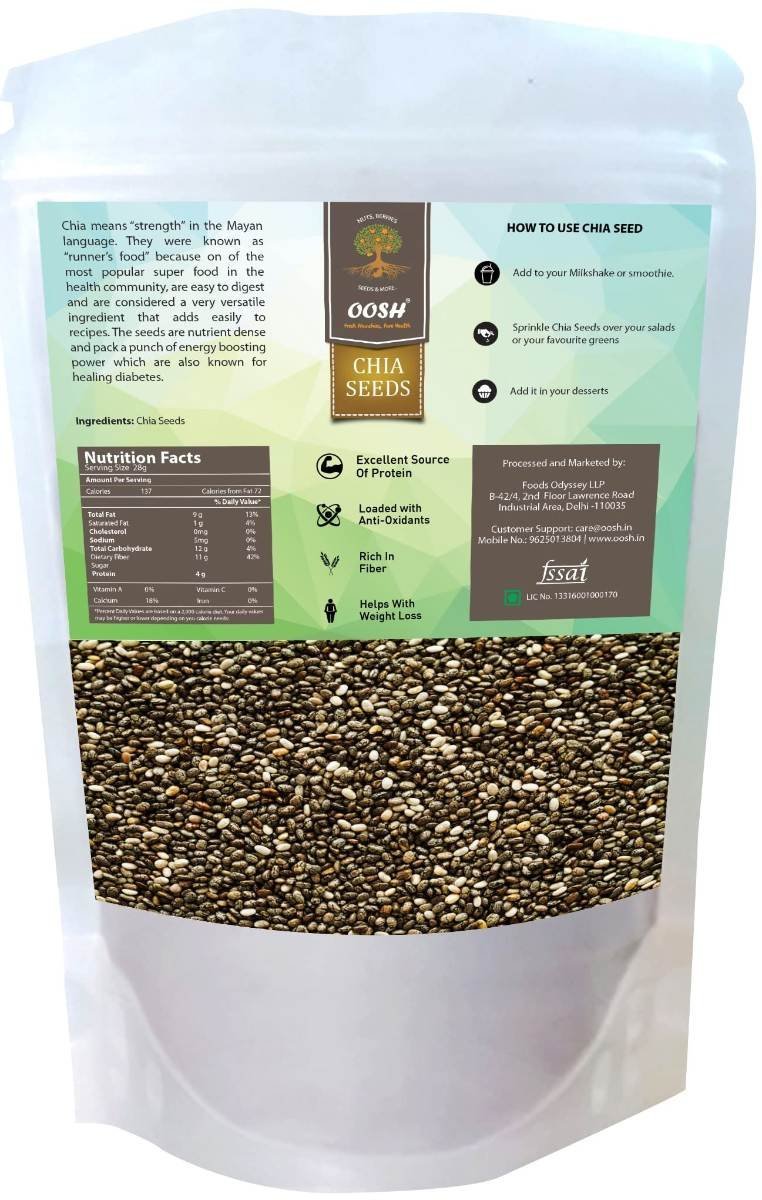 uk81u4c4cMbjL-1.jpg OOSH Premium Chia Seeds | Healthy Food | Diet Snacks for Weight Loss 900g - Fast UK Delivery - Image 1