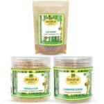 Dhampurgreen Spiced Jaggery Snacks Combos for Tea Gur Masala Powder Chai, 250gGur Saunf, 150gCinnamon Sugar,325g725 - Fast UK Delivery