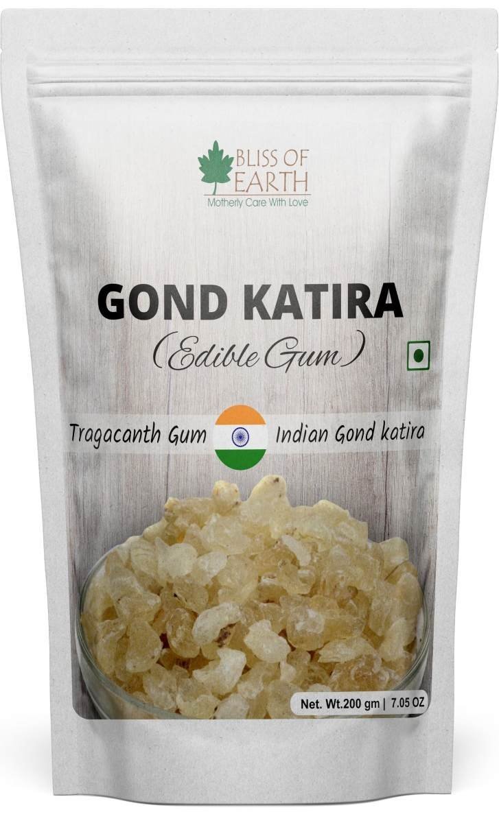 uk81v23sJeh-L-1.jpg Bliss of Earth Gond Katira Pure Organic Edible Gum Tragacanth Gum Gond for Laddu Making & Sweets (200Gm) - Fast UK Delivery - Image 1