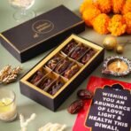 Urban Platter Stuffed Dates, 9 pc: Choco Cranberry Crunch (Medjoul Dates Stuffed with Chocolate Chips & Dried Cranberry, 100% Dark Chocolate Buttons and Crushed Waffle Chips) - Fast UK Delivery