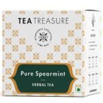 Tea Treasure Spearmint Herbal Tea Bags | Spearmint Tea for PCOS, PCOD, Unwanted Hair | Boosts Immunity | Improves Digestion | Reduces Stress | Rich in Antioxidants (10 Pyramid Tea Bags) - Fast UK Delivery
