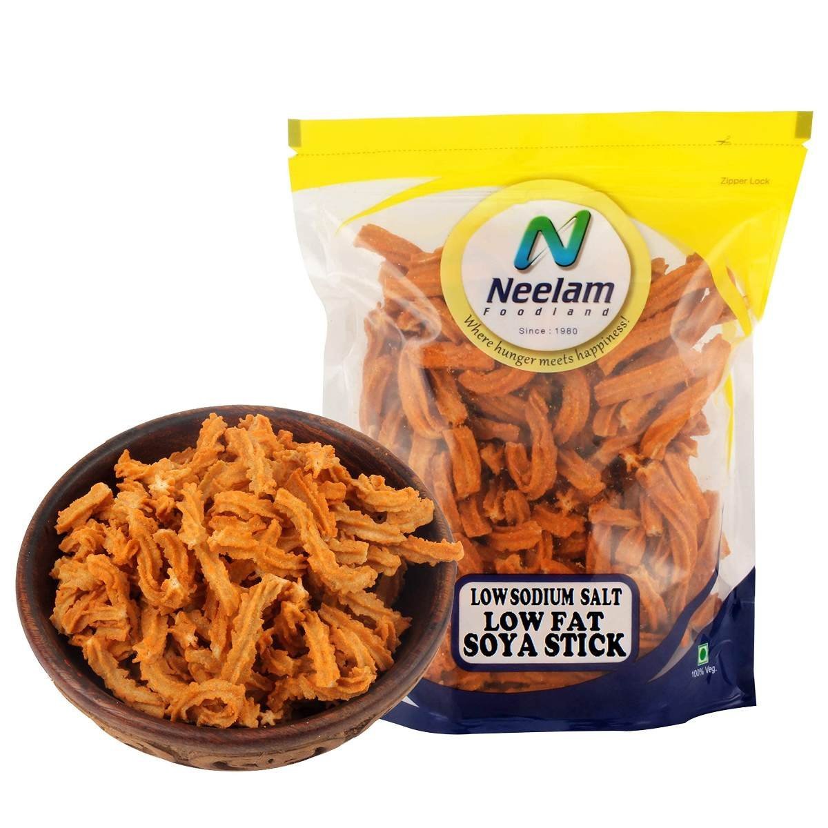 uk81weLjQ2EcS-1.jpg Neelam Foodland Low Sodium Salt and Low Fat SOYA Stick 400g - Fast UK Delivery - Image 1