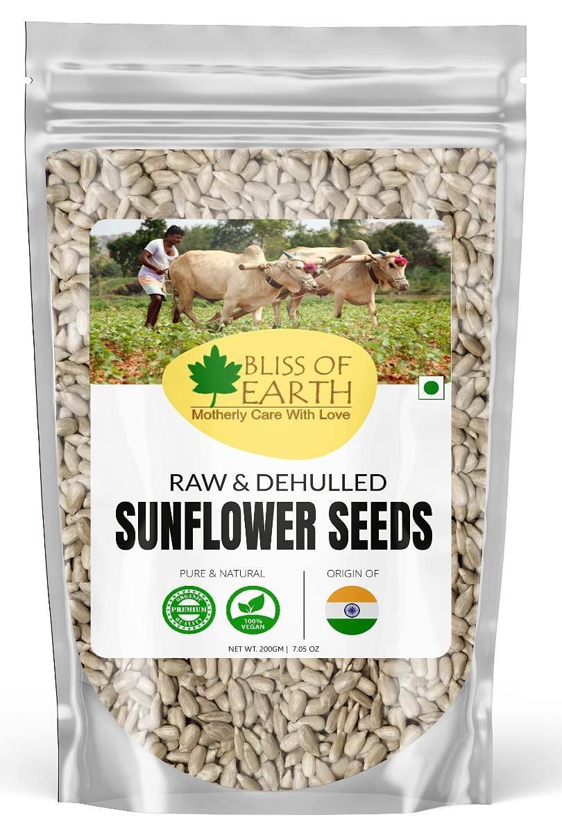 uk81y1O7ut0xL-1.jpg Bliss of Earth Dehulled Sunflower Seeds 200gm for Eating & Weight Loss, Naturally Organic Superfood - Fast UK Delivery - Image 1