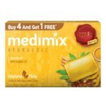Medimix Ayurvedic Tumeric & Argan Oil Bathing Bar, 125 g (4 + 1 Offer Pack) - Fast UK Delivery