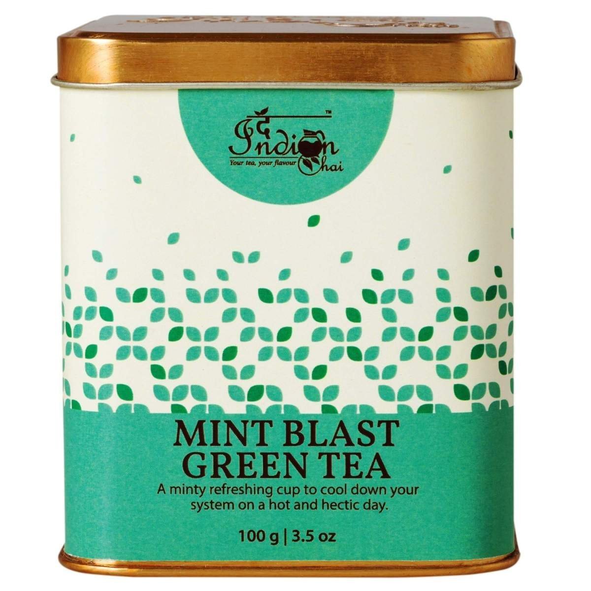 uk914SFZn3YL-1.jpg The Indian Chai - Mint Blast Green Tea 100g with Peppermint, Spearmint, Licorice and Fennel Seed for Digestion, Cough Cold, Stress and Anxiety, Weight Loss Tea - Fast UK Delivery - Image 1