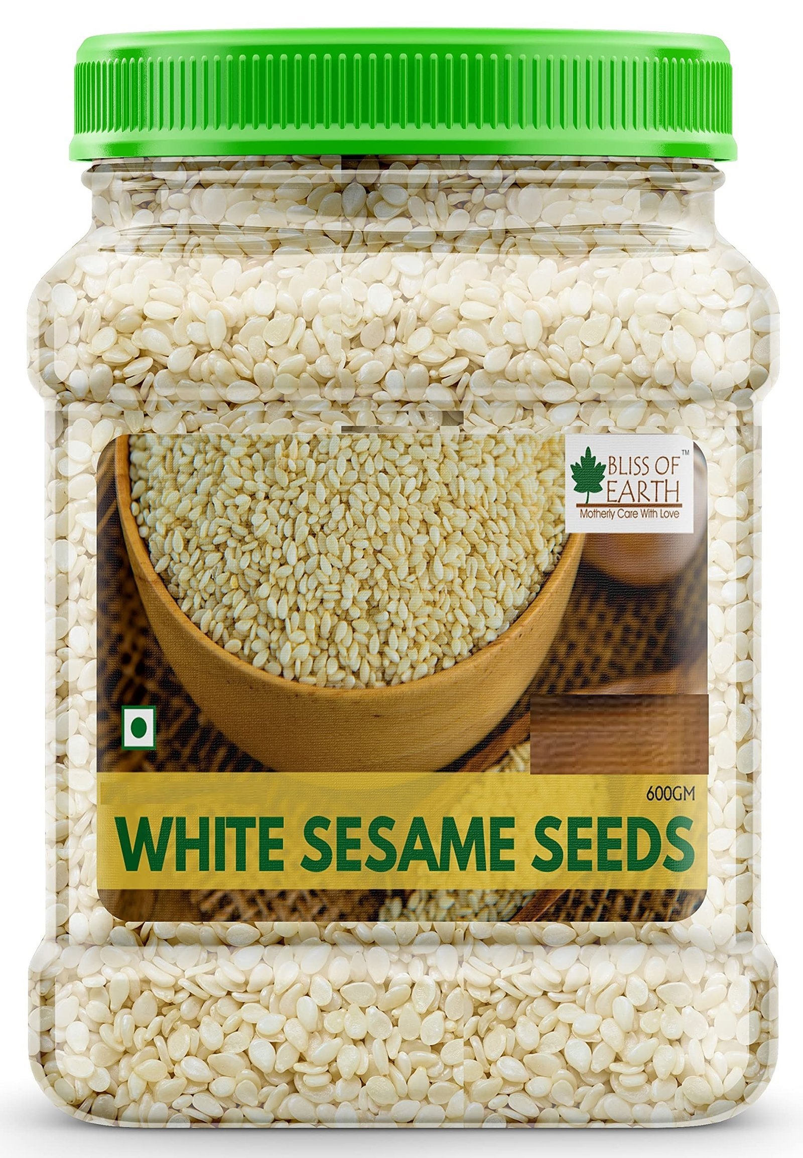 uk916IlF4O51L-1.jpg Bliss of Earth Organic Sesame Seeds 600 gm White For Eating, Raw Til Seeds - Fast UK Delivery - Image 1