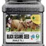 Bliss of Earth 600gm unhulled Black Sesame Seeds, Kaale Til, Fresh & Organic Fully Fiber Rich Great for Cooking & Baking - Fast UK Delivery