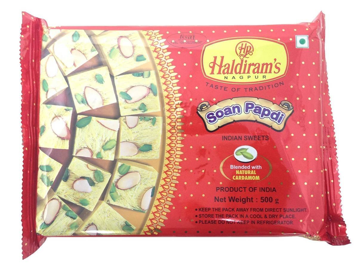 uk91OnYgKubGL-1.jpg Haldiram's Nagpur Soan Papdi, 500 grams, Packet - Fast UK Delivery - Image 1