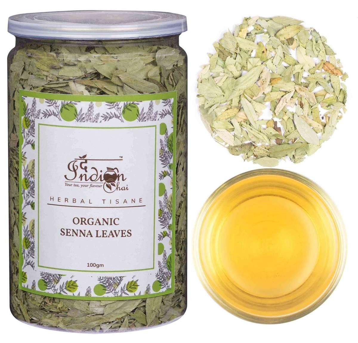 uk91QeFlFPqPL-1.jpg The Indian Chai Organic Senna Tea Leaves (100Gram) | Senna Leaves | Helps With Constipation | Help Improve Digestion | Promotes Skin Health | Caffeine Free | Herbal Tea | Loose Leaves - 100G - Fast UK Delivery - Image 1