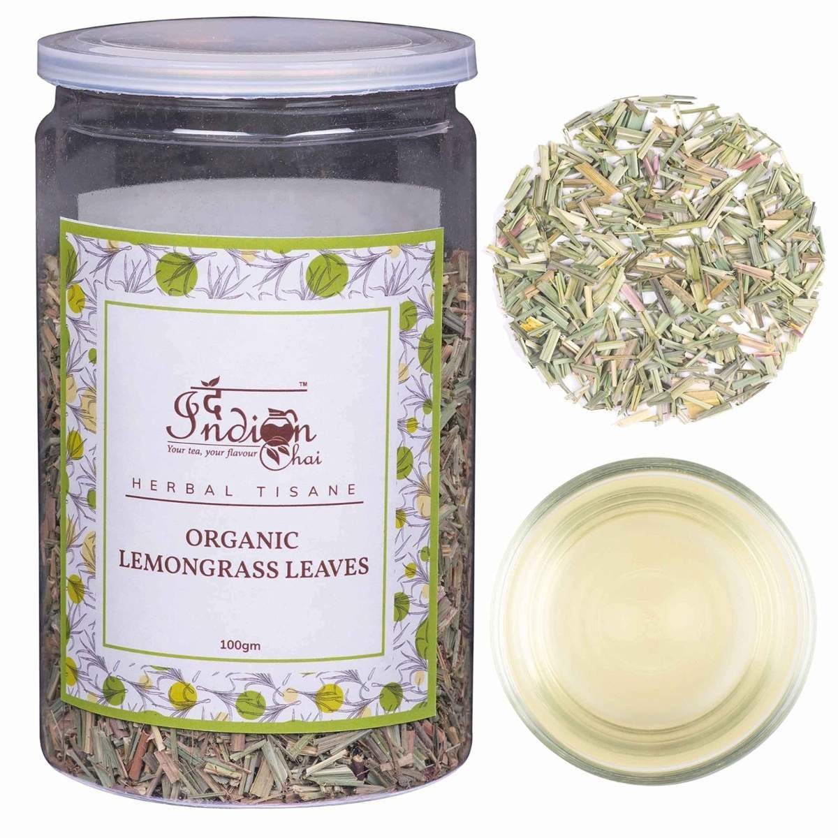 uk91Sqa-dsf6L-1.jpg The Indian Chai Organic Lemongrass Tea 100g, Caffeine Free Herbal Tea for Detox, Helps with Digestion, Relaxation, Immunity, Cough & cold, Also Used in Cooking, Edible - Fast UK Delivery - Image 1