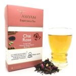 Tassyam Black Tea Chai Rose, 50g - Luxury Box - Rose Tea Masala Chai Blend, Loose Leaf - Fast UK Delivery