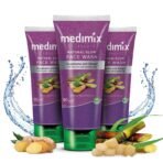Medimix Ayurvedic Natural Glow Face Wash for youthful and glowing skin | With Sugarcane and Ginger | 100 ml (Pack of 3) - Fast UK Delivery