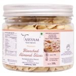 Tassyam Blanched Almond Slices, 200g Premium Jar - Fast UK Delivery