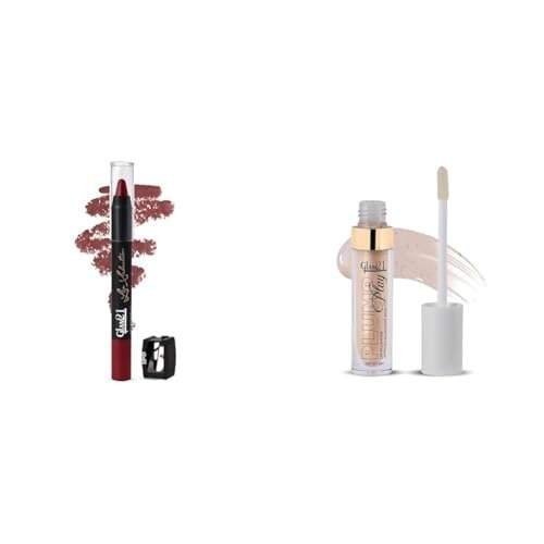 uk21KtxR3kHsL-1-1.jpg Glam 21 Lip Seduction Non- Transfer Crayon Lipstick|Deep Maroon|05Lip Plumper With Hyaluronic Acid Lightweight Lip Gloss With High Shine Glossy Finish For Fuller And Plump Lips 04 Nude Shimmer - 5 Gm - Fast UK Delivery - Image 1