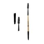 KINDED Mascara Spoolie and Angular Eyebrow Double Sided 2 in 1 Makeup Brush Professional Series for Lashes Curling with Smooth Soft Synthetic Bristles Anti Rust Aluminium Ferrule Wooden Handle Grip - Fast UK Delivery
