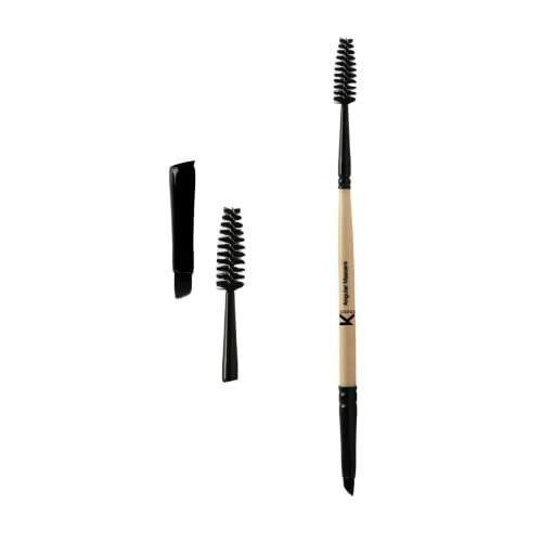 uk21ip-5DJaWL-1-1.jpg KINDED Mascara Spoolie and Angular Eyebrow Double Sided 2 in 1 Makeup Brush Professional Series for Lashes Curling with Smooth Soft Synthetic Bristles Anti Rust Aluminium Ferrule Wooden Handle Grip - Fast UK Delivery - Image 1
