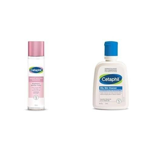 uk31-YBMG5WDL-1-1.jpg Cetaphil Bright Healthy Niacinamide Vitamin B3 Sea Daffodil Extract Radiance Refresh Toner Cream White Pack of 150 ml Oily Skin Cleanser Daily For Oily Acne Prone Skin Gentle Foaming 125Ml - Fast UK Delivery - Image 1
