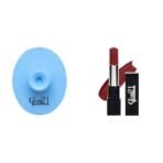 Glam 21 Silicone Face Cleanser Scrubber (Big) Ultra Velvet Lipstick Long-lasting stay on lips Lovely matte finish 2.5gm Deep Red-3 - Fast UK Delivery - Image 2