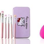 Hilary Rhoda Miss & Mam synthetic Makeup Brush with Storage Box with Sponge Puff (Colour May Vary) - Set of 7 - Fast UK Delivery