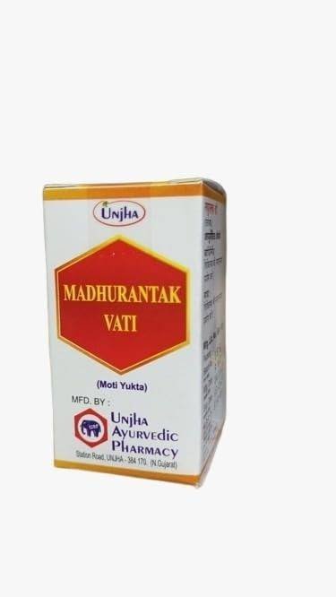 uk319fUkBkXjL-1-1.jpg Unjha Madhurantak Vati Mukta Yukta 2.5g (25 Pills) Moti Yukta Ayurvedic Supplement for Blood Sugar Control Diabetes Management - Image 1