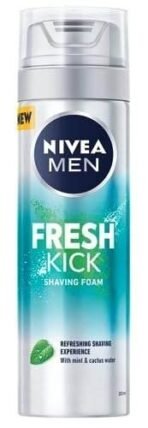 NIVEA MEN Fresh Kick Shaving Foam (200ml), Refreshing Shaving Foam, Shaving Foam for Men Infused with Mint & Cactus Water, Mens Shaving Foam - Fast UK Delivery - Image 2