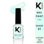 KINDED Nail Paint Long Lasting Lacquer Quick Drying Nail Polish Enamel for Girls Women With One Coat Single Stroke Application (9 ml, Metallic Finish, Shade 51 Chrome Sea Green) - Fast UK Delivery - Image 3