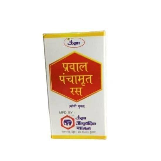 uk31Gi1I90OFL-1-1.jpg Unjha Praval Panchamrit Rasa, 25 Tablets (25 Tablets, Pack of 4) - Image 1