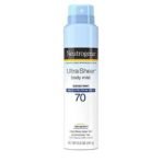 Neutrogena Ultra Sheer Body Mist Sunscreen Spray Broad Spectrum SPF 70, Lightweight, Non-Greasy & Water Resistant, Oil-Free & Non-Comedogenic UVA/UVB Sunscreen Mist, 5 oz - Fast UK Delivery - Image 2