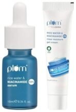 Plum 10% Niacinamide Face Serum with Rice Water & Squalane (10 ml) & Plum 2% Niacinamide & Rice Water Clear Moisture Gel Cream (15 g) - Fast UK Delivery - Image 2