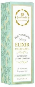 Just Herbs Gotukola Ginseng Rejuvenating Elixir Facial Serum, 30ml - Fast UK Delivery
