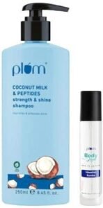 Plum Coconut Milk & Peptides strength & shine shampoo & Plum BodyLovin' Hawaiian Rumba Eau De Parfum Combo - Fast UK Delivery - Image 2