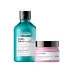 L'OREAL PROFESSIONNEL PARIS Scalp Advanced Anti-Dandruff Dermo-Clarifier Shampoo 300 Ml+L'Oreal Professionnel Liss Unlimited Hair Mask With Pro-Keratin For Rebellious Frizzy Hair, Serie Expert, 250Gm - Fast UK Delivery - Image 2