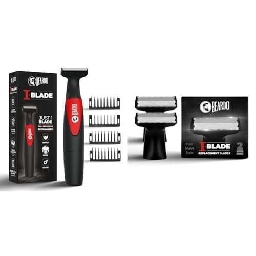 uk31UMKWv8wwL-1-1.jpg Beardo I Blade Trimmer for men | No Nicks and Cuts | Electric Shaver with powerful motor | Perfect,Beardo I Blade Replaceable Blade (Pack of 2) | Dual sided edges | Perfect Multipurpose Trimmer - Fast UK Delivery - Image 1