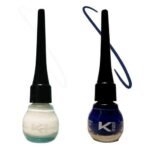 KINDED Eye Liner Liquid Waterproof Smudgeproof Longlasting Insta Bold Look Intense Colour Pigments Quick Drying Eyeliner Combo (5 ml each, Matte Finish, Royal Blue & White Pearl) - Fast UK Delivery - Image 3