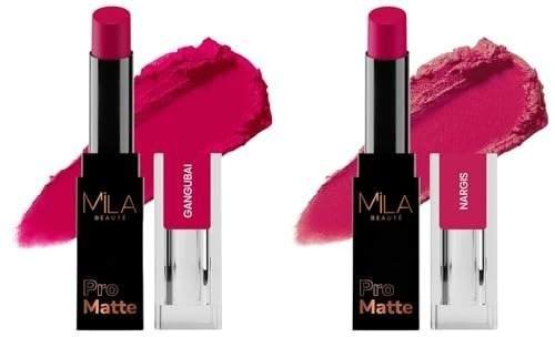 uk31ZyDoxPeML-1-1.jpg MILA Beaute Pro Matte Lipstick | Creamy Matte Lipstick | Shade - Gangubai, 4.2g Pro Matte Lipstick | Creamy Matte Lipstick | Shade - Nargis, 4.2g - Fast UK Delivery - Image 1