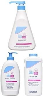 Sebamed Baby Body Lotion 400 ml & Allantoin| Dermatalogically tested| Sensitive skin & Baby Shampoo 500ml|Ph 5.5| Camomile|Natural moisturisers & Baby Powder 400g - Fast UK Delivery - Image 2